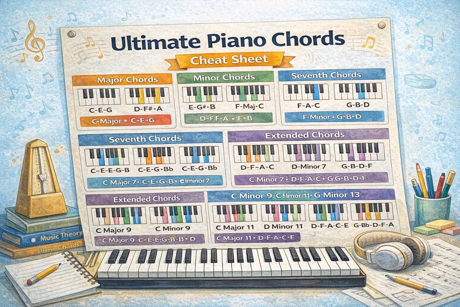 Ultimate Piano Chords Cheat Sheet
